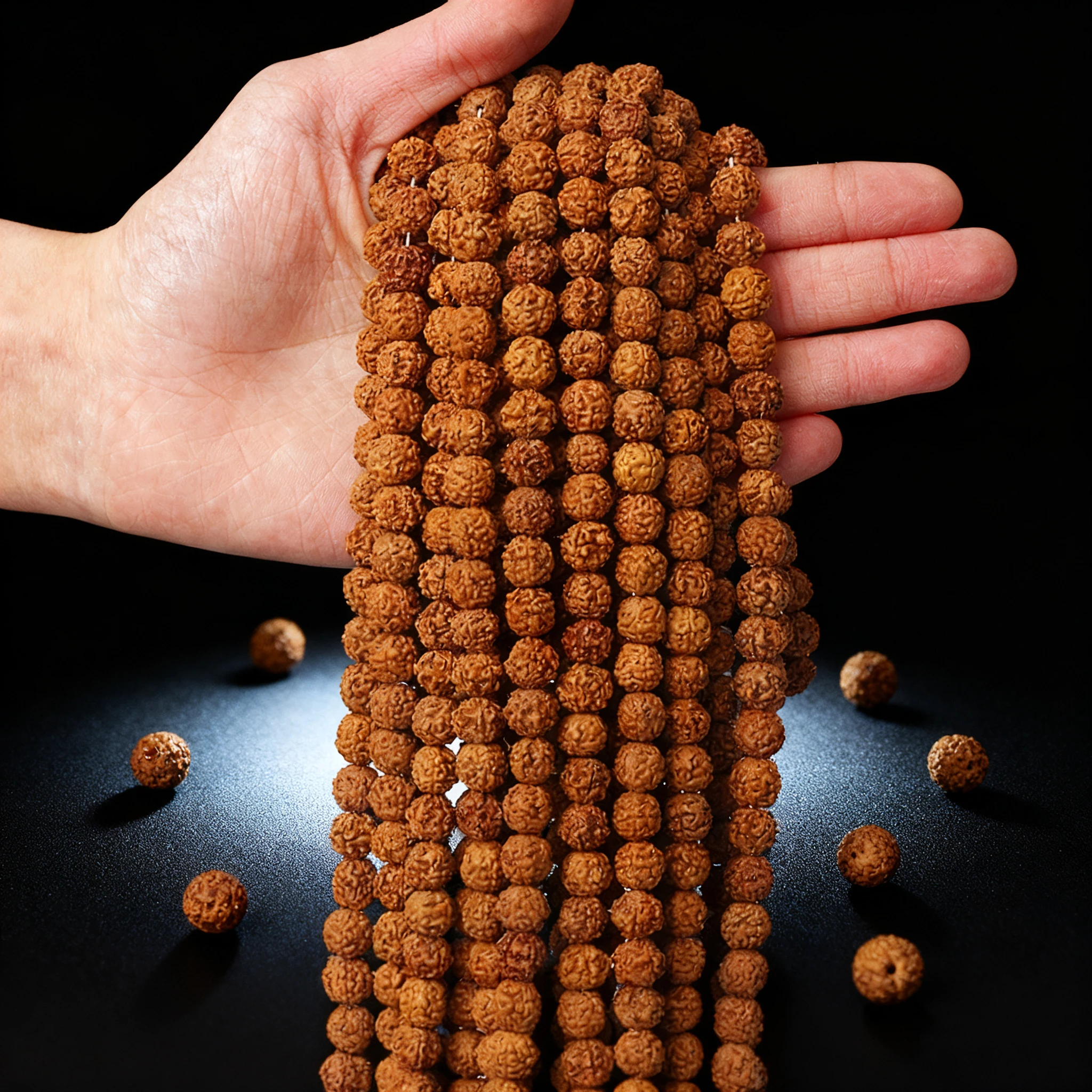 

108 Rudraksha Mala Beads Meditation Jewelry 6-14mm Buddhist Prayer Necklace Yoga Bracelet for DIY Jewelry Making Accessories