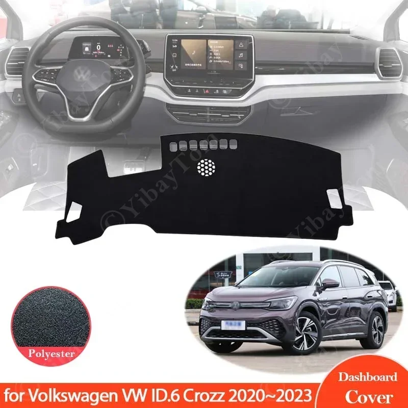 Dashboard Cover Board Mat Carpet Pad Sunshade Anti-dirty Anti-Slip Accessories For Volkswagen VW ID.6 Crozz 2020 2021 2022 2023