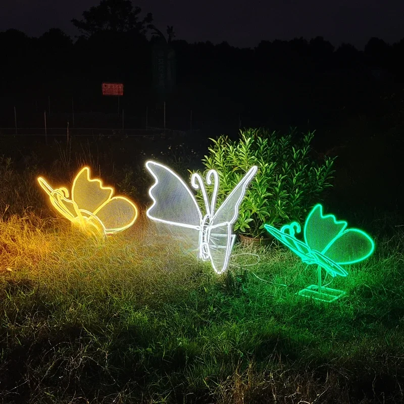 Luminous Butterfly Outdoor Waterproof Square Park Landscape Lighting Lawn Decoration Light