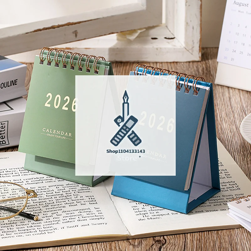 Simple 2026 Calendar Small Desk Calendar Creative Coil Calendar Planner Desktop Decoration Office Stationery