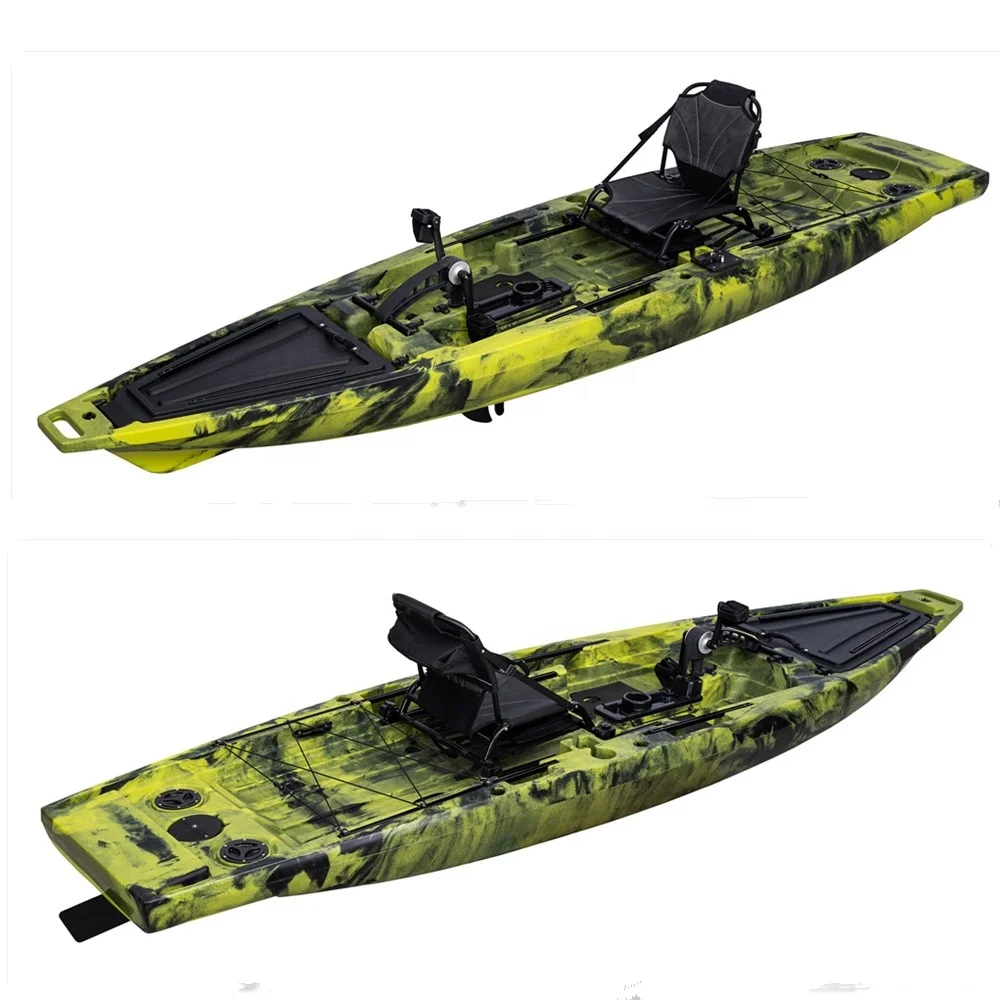 Ocean Fishing Kayak 1 Person Boat Pedal Drive With Pedal And Chair