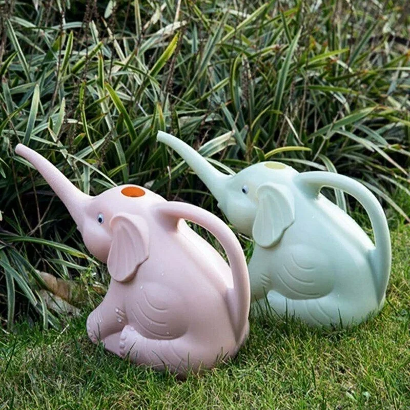 Cute Elephant Tortoise Shape Plastic Watering Can Home Patio Lawn Gardening Tool Watering Pot for Outdoor Irrigation Water Spray