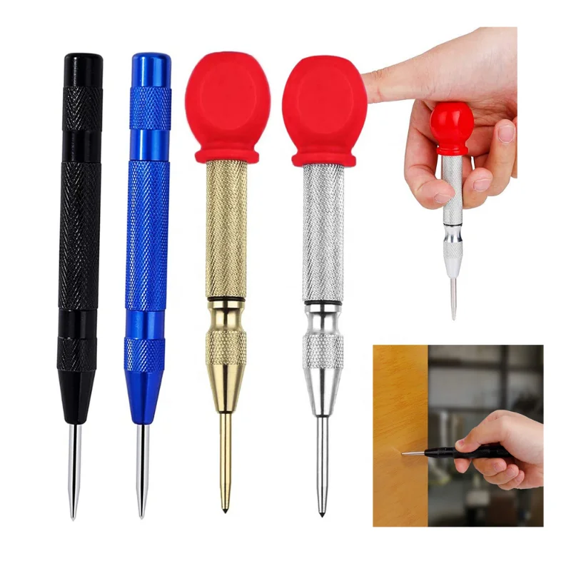 1PC Automatic Center Punch Center Hole Punch machiners carpentieri Tool Wood Press Dent Marker Woodwork Tool Drill Bit