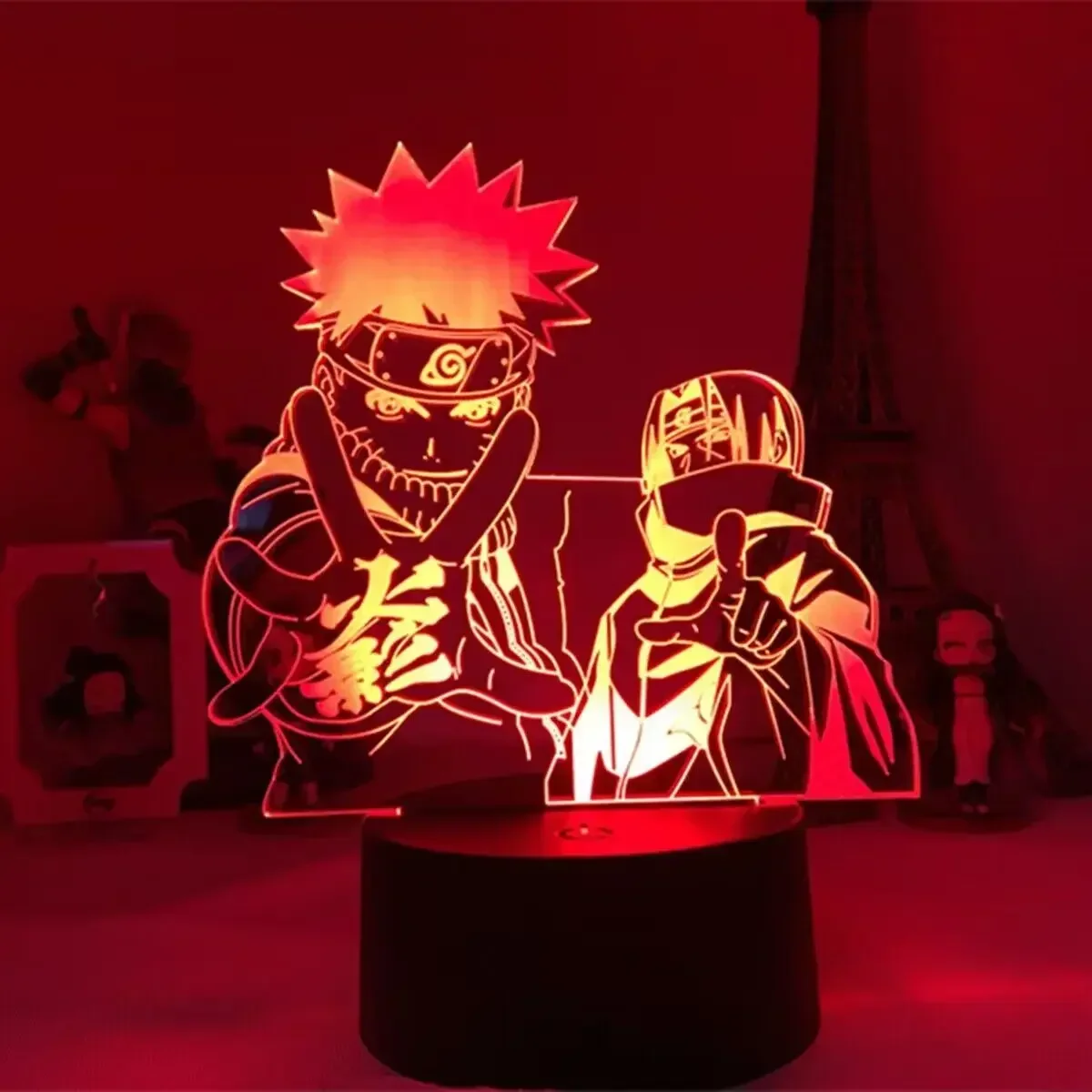 16/7 warna Anime Naruto Uzumaki LED mainan lampu malam Akatsuki Kakashi Hatake anak kamar tidur lampu malam Itachi Uchiha 3d dekorasi lampu