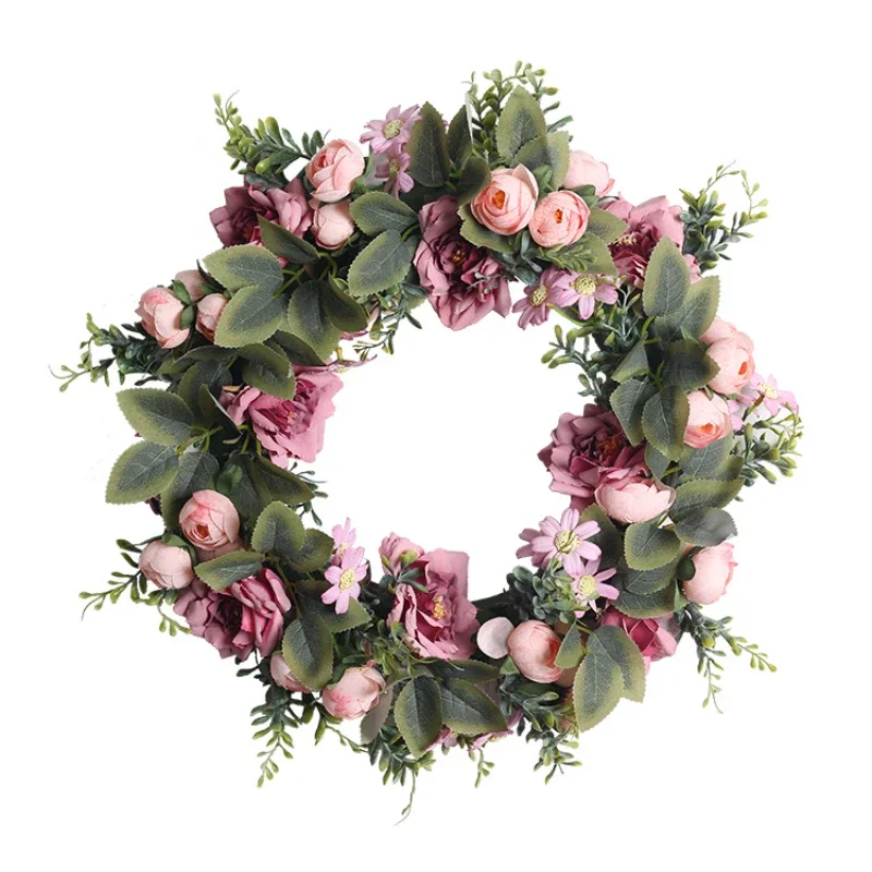 

Wholesale Simulation of Eucalyptus Wreath Decoration Site Layout Props Wreath Grass Wreath Decoration Door Rings and Pendants