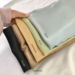 New Premium Crinkle Satin Hijab sciarpa donna Luxury Bandana fascia Hijab per donna sciarpe di seta pianura scialli foulard arabo