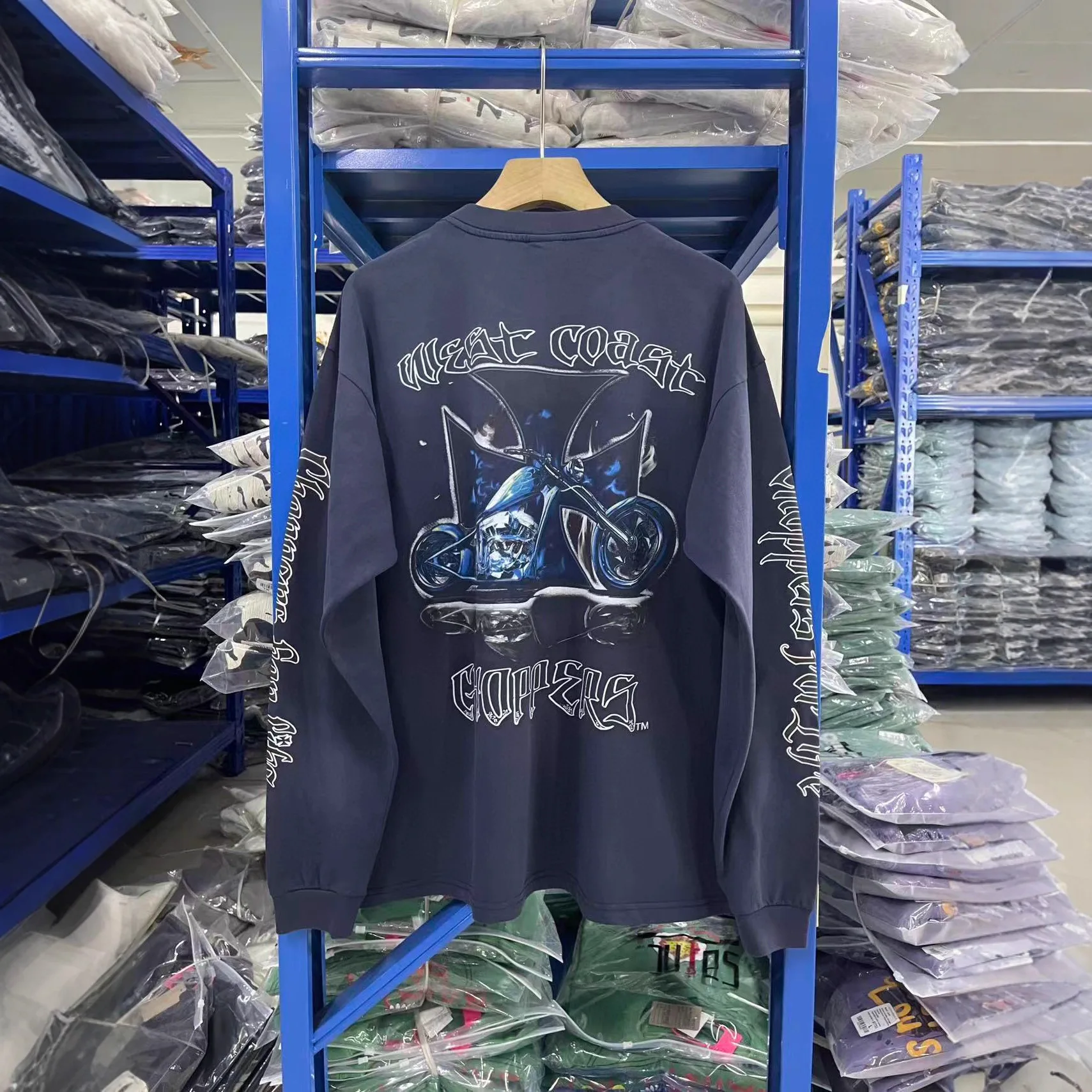 Weat Coast Choppers 26SS "Smoke Bike Limited Edition" Washed Vintage Style Multi-Purpose Long-Sleeved