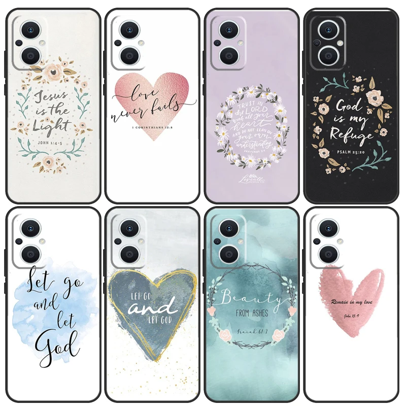 Christian Scripture Case For OPPO Reno 10 8 Pro 4 5 6 7 Lite 8T 4Z 5Z OPPO Find X6 Pro X2 X3 Neo X5 Lite Cover