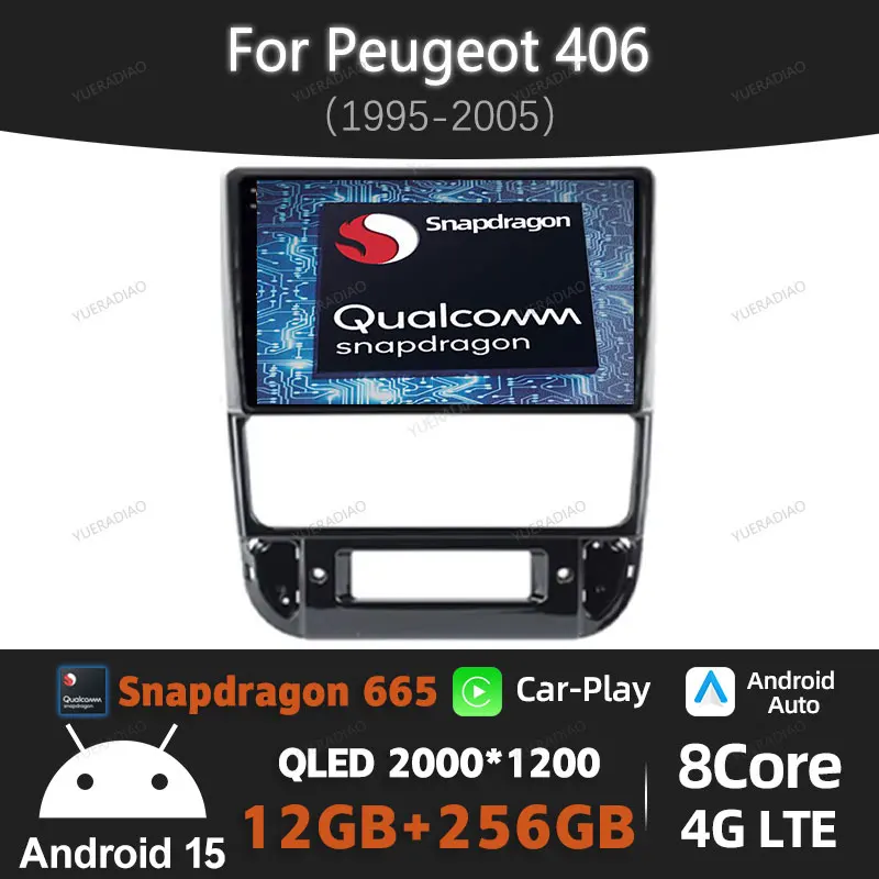 

Android 15 Car Radio 2k Screen For Peugeot 406 1995 - 2005 Carplay Auto Multimedia Video Player GPS 4G WIFI Head Unit DSP
