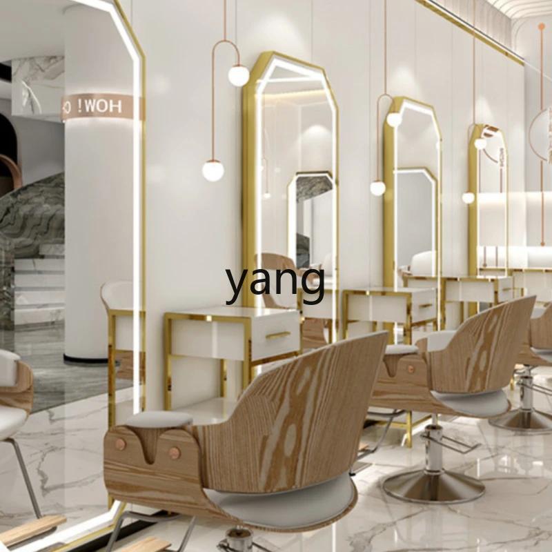 CX Hair Salon Mirror Barber Shop Wall-Mounted Hairdressing Dressing Table Single-Sided Wall-Mounted