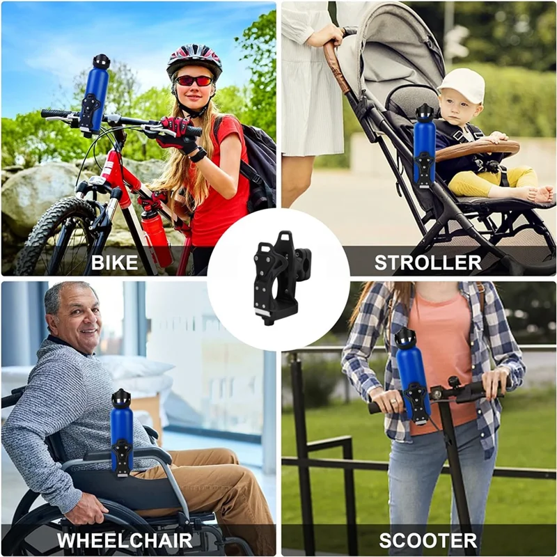 

A66P-Upgraded Adjustable Motorcycle ATV Cup Holder, Large Water Bottle Holder Mount, Motorcycle Drink Holder