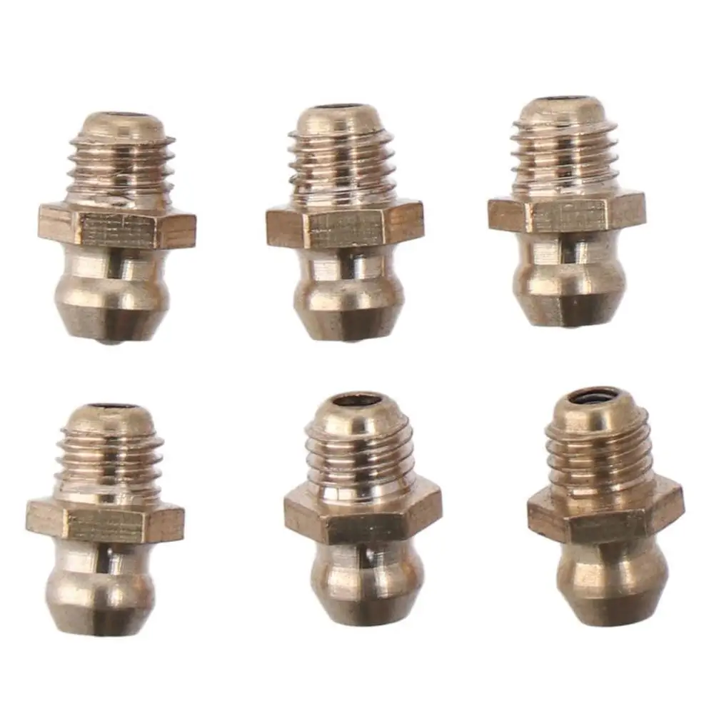 

30 Pcs 1/4-28 Grease Zerk Nipple Fitting, Copper Straight Hydraulic Grease Zerk Nipple Fittings for Car Engine, Vehicle