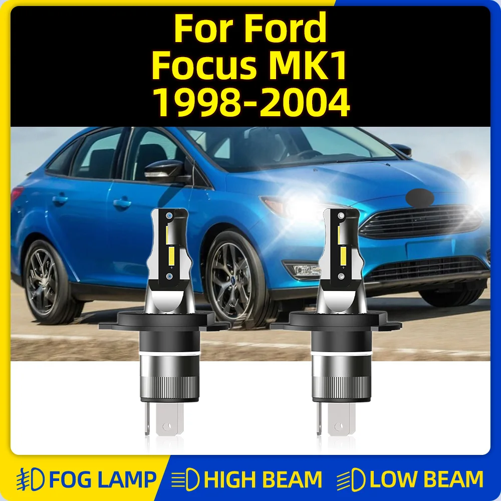 Lâmpadas LED Farol para Ford Focus MK1, Super Brilhante, Alto e Baixo Feixe, Luzes Do Carro, H4, 20000LM, 1998, 1999, 2000, 2001, 2002, 2003, 2004, 12V