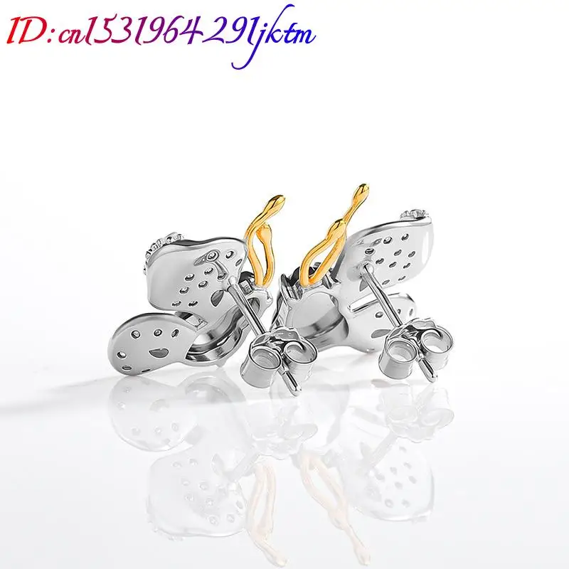 Green Burmese Jadeite Butterfly Earrings Designer Gifts for Women Natural Burmese Jade 925 Silver Charm Jewelry Amulet view 3