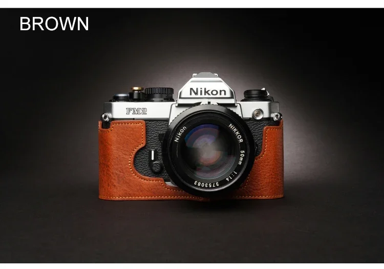 Design for Nikon FM2 FM FM2N FE FE2 camera Handmade Genuine Leather Camera Half case Cover Bag