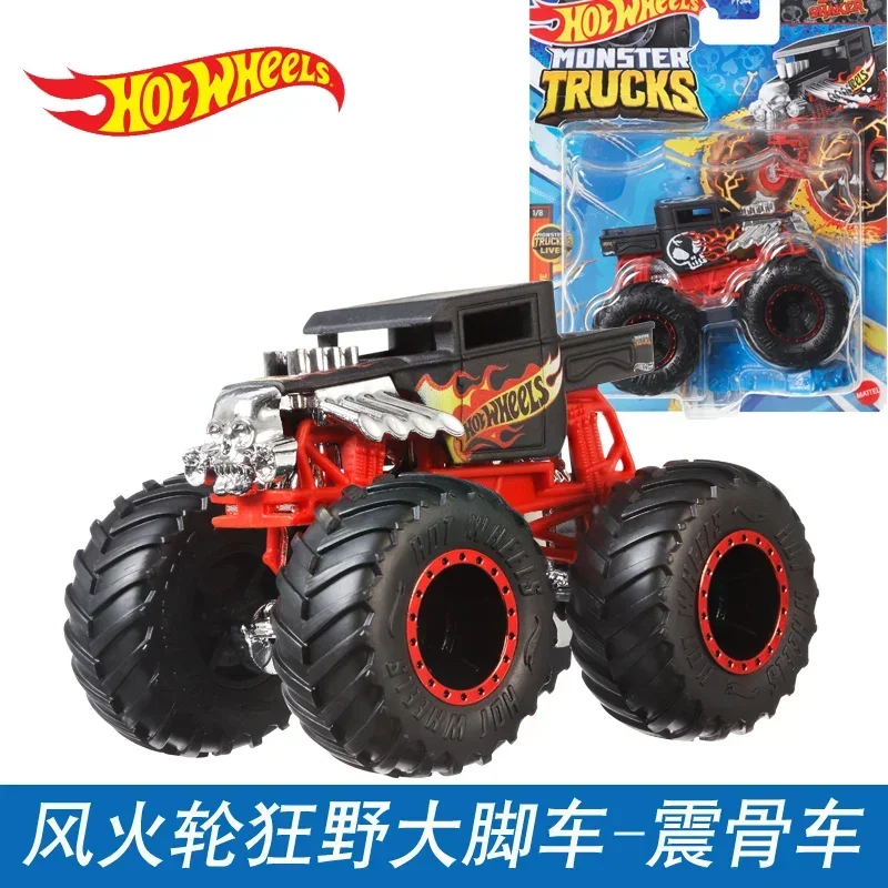 Genuine Hot Wheels Monster Trucks Boys Toys 1:64 Diecast Bone Shaker Duckn\' Roll Tiger Shark Fast & Furious Carbonator Gift