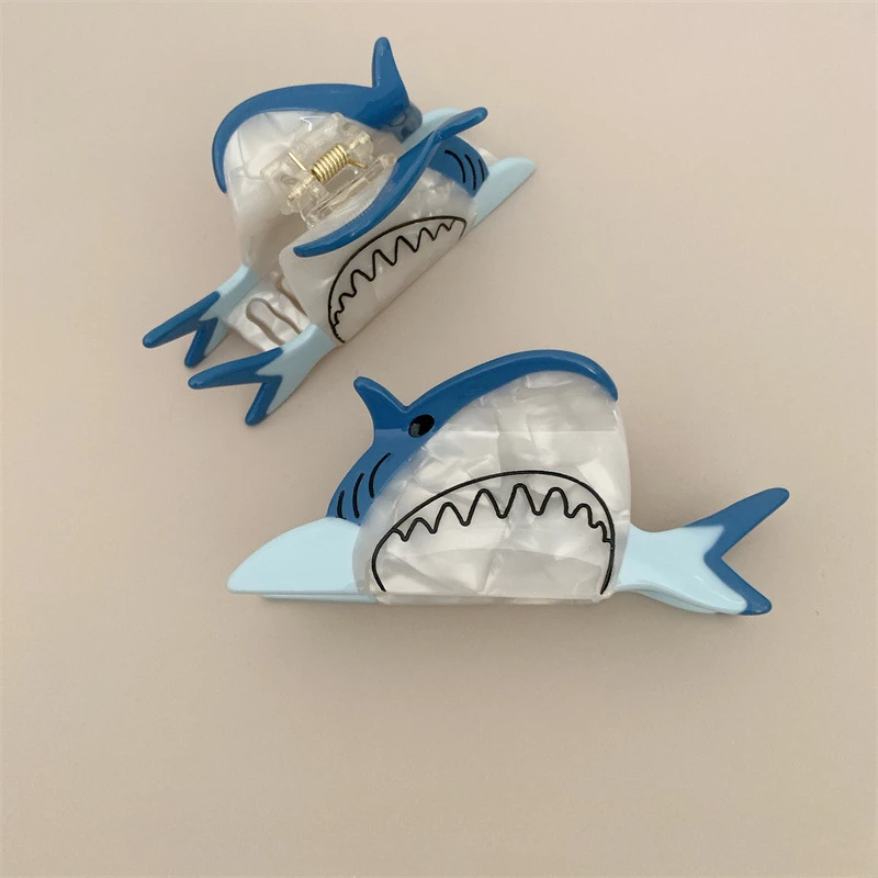 

DuoShang New Ocean Series Blue Shark Hair Claw Acetate Claw Clips Spliced Shark Crab Hair Clips for Women Girls Hair Accessories