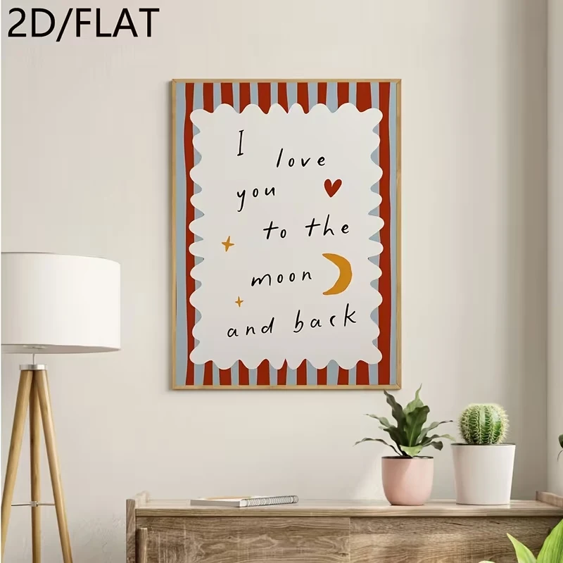 Modern 'I Love You To The Moon And Back' Quotes Wall Art Print Canvas Painting Poster Picture For Living Room,Bedroom Home Decor