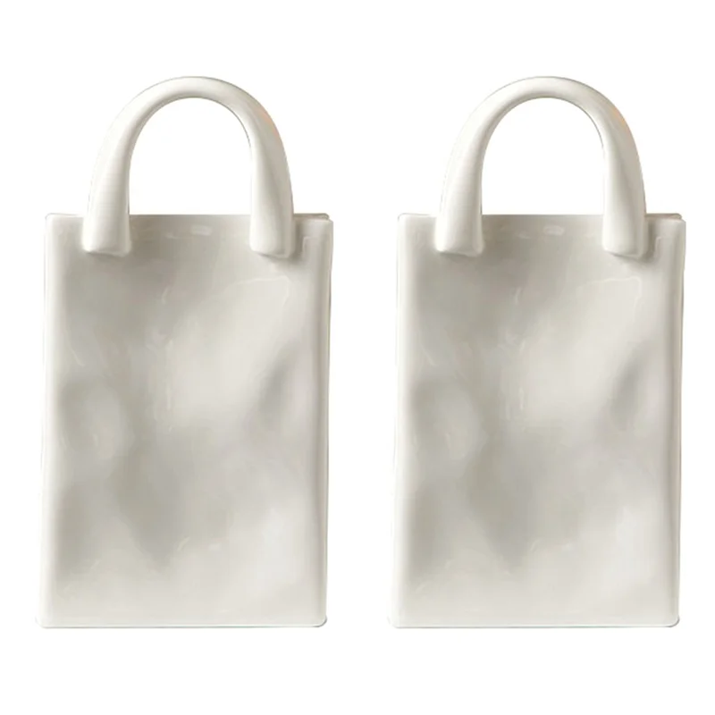 

A98E-2X Nordic Home Decor Handbag Vases For Flowers Modern Room Decor Dried Flower Vase Arrangement Decor Plant Pot A