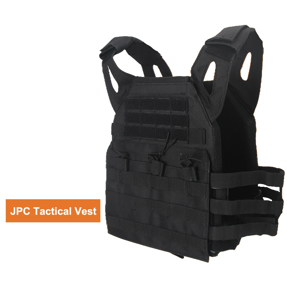 Tactical Airsoft Vest Adjustable Foam Paintball MOLLE Vest Lightweight Breathable Outdoor Sports Equipment Vest with Mag Pouch