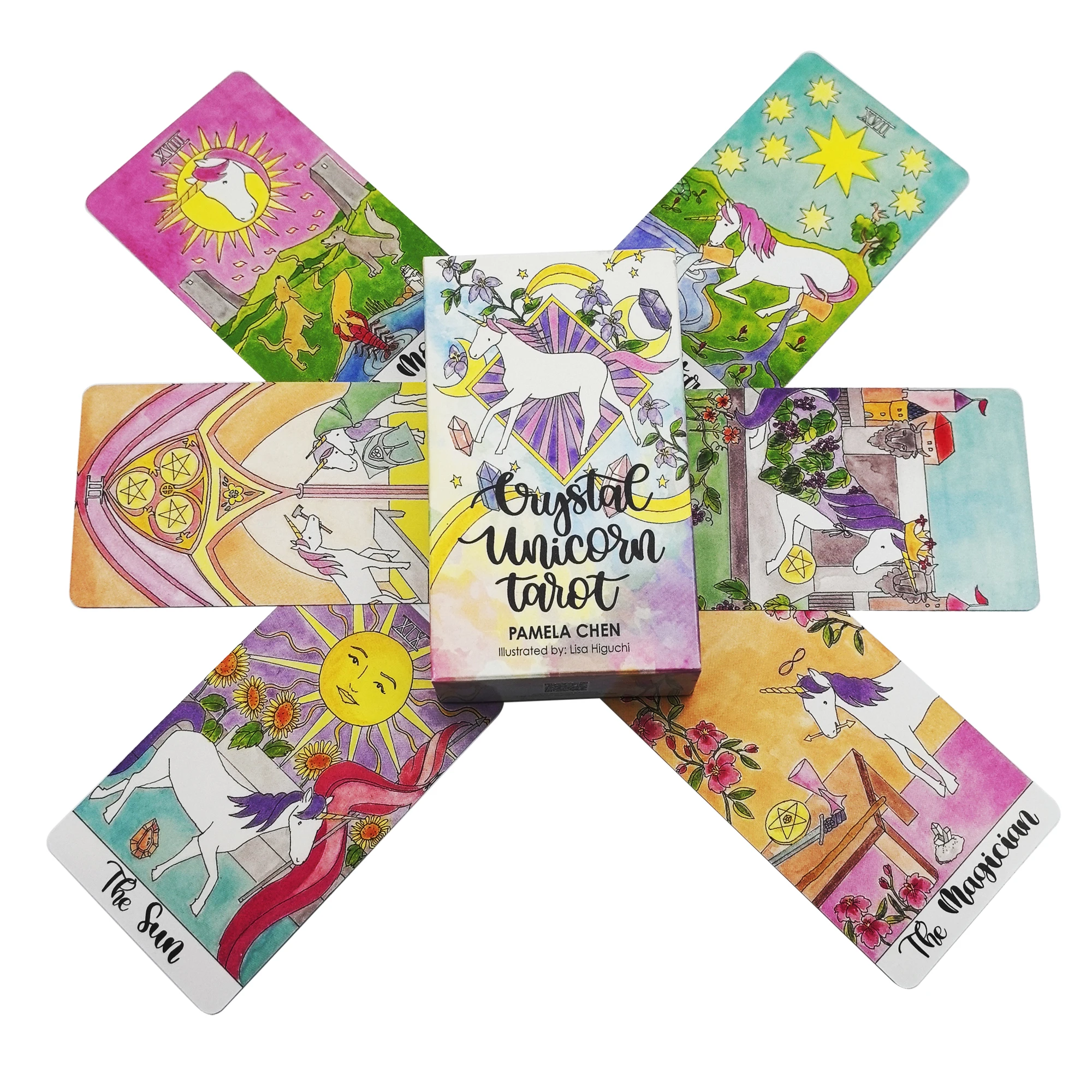 

Crystal Unicorn Tarot Cards Game Fortune-telling Oracle Divination Visions Edition Messages Board Deck gift