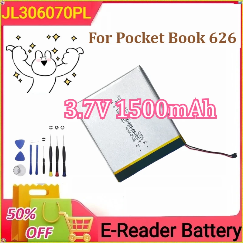 Neue hochwertige JL306070PL für Pocket Book 626 Ebook Ersatzbatterie 3,7 V 1500 mAh + Werkzeuge