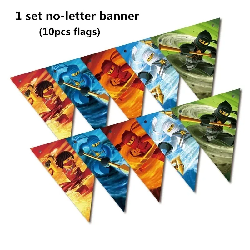 Ninja-Papierbanner, Wimpelkette, Flaggen für Kindergeburtstag, festliche Party, hängende Dekoration, Zubehör – Detail 3