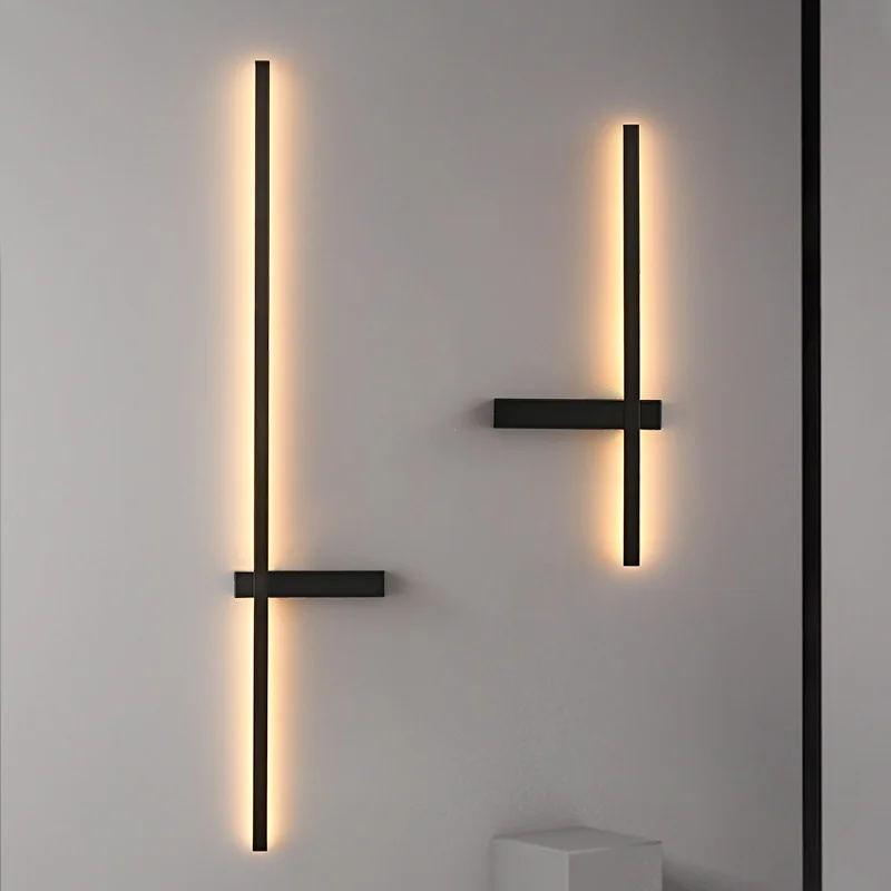 

Creative Linear Wall Lamp Fashionable Nordic Simple Style Outdoor Lighting Waterproof Living Room Bedroom Long Strip Wall Light