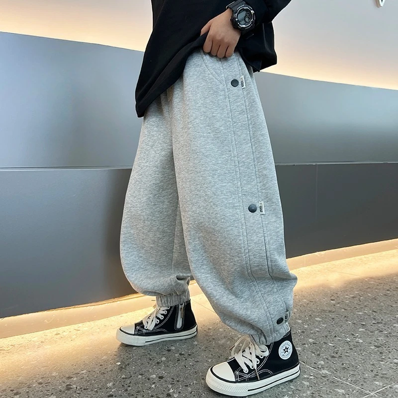موضة جديدة للأطفال بلون Sweatpants بنين ركض غير رسمي بنطلون 110-170 الخريف الاطفال عالية الجودة القطن فضفاض السراويل الناعمة