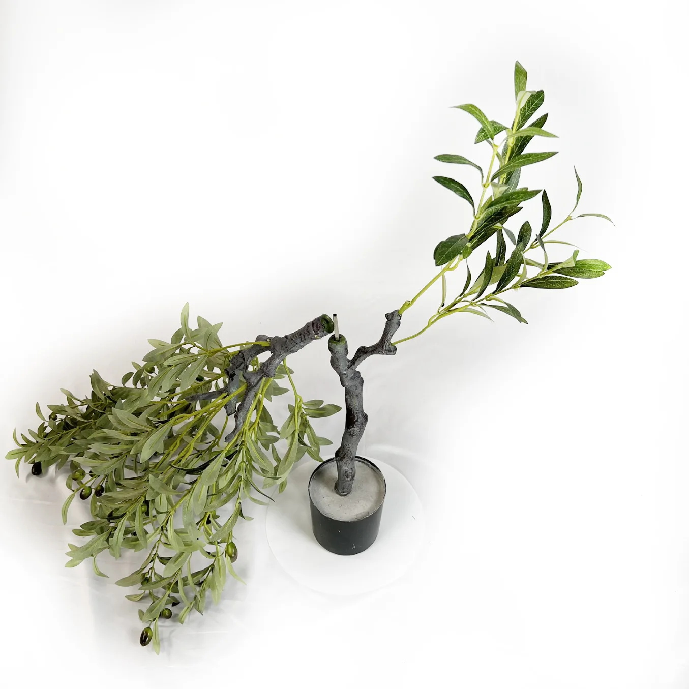 Simulated Olive Tree Potted Greening Landscape Indoor Artificial Tree Ornaments Living Room Decoration Bonsai Removable Model