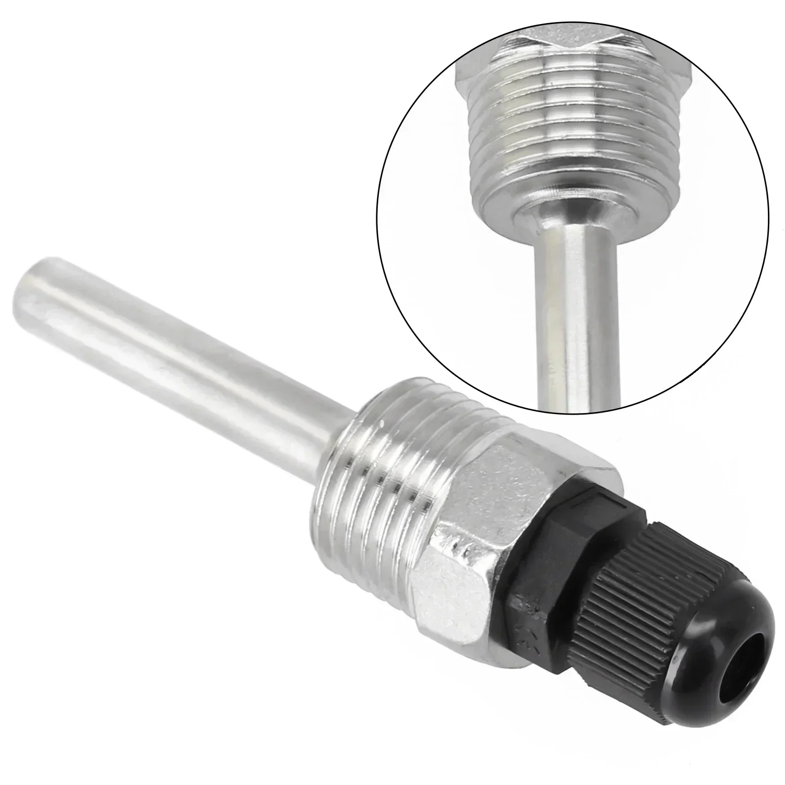 30-200mm Thermowell 304 Stainless Steel 1/2 G Threads OD6mm Immersion Sleeve Pockets For Temperature Sensor