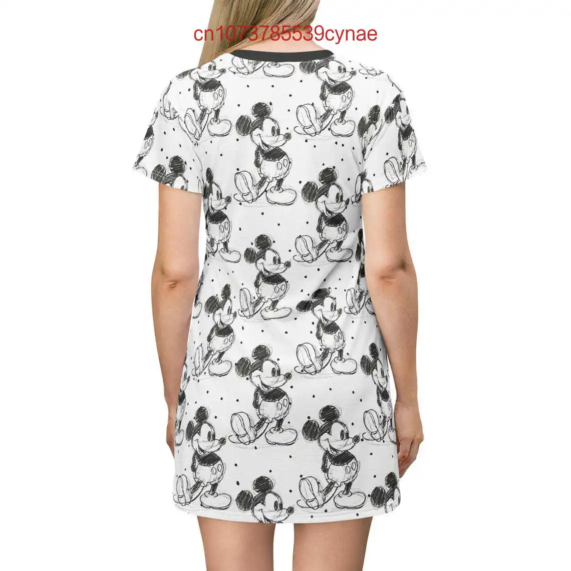 Nuovo schizzo di Steamboat Mickey T-shirt da donna Abito stampato in 3D Disney Street Fashion Abito a maniche corte Abito sexy Y2K