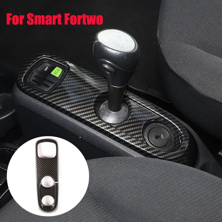 

Fit For Smart Fortwo 451 2009 2010 2011 2012 2013 2014 2015 Carbon Fiber Texture Car Center Console Gear Panel Cover Trim Decor