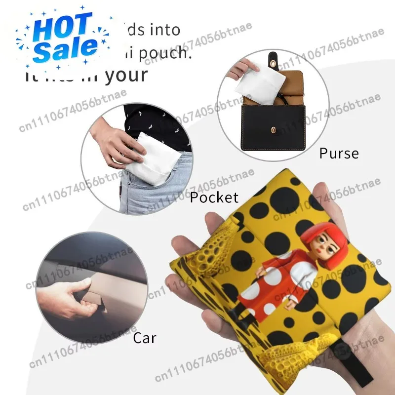 Custom Yayoi Kusama Polka Grocery Tote Shopping Bag Women Kawaii Pumpkin Shoulder Shopper Bag Big Capacity Handbag view 3