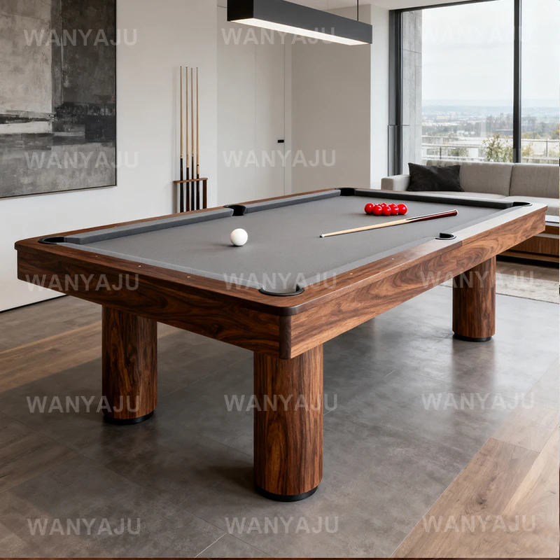 Multi-game Rustic Billiard Table With Benches American Style Folding Dining Top Natural Slate Solid Wood Pool Table for Home