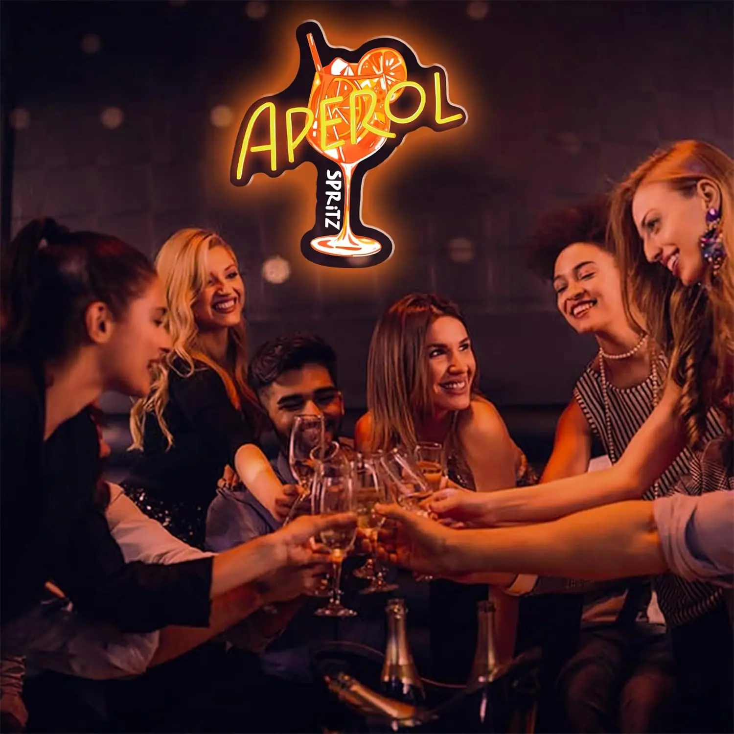 Orange/Aperol Spritz Neon Sign LED Cocktail Neon Light for Home Bar Man Cave Kitchen Party Decor Spritz Lover Gift USB Dimmable view 4