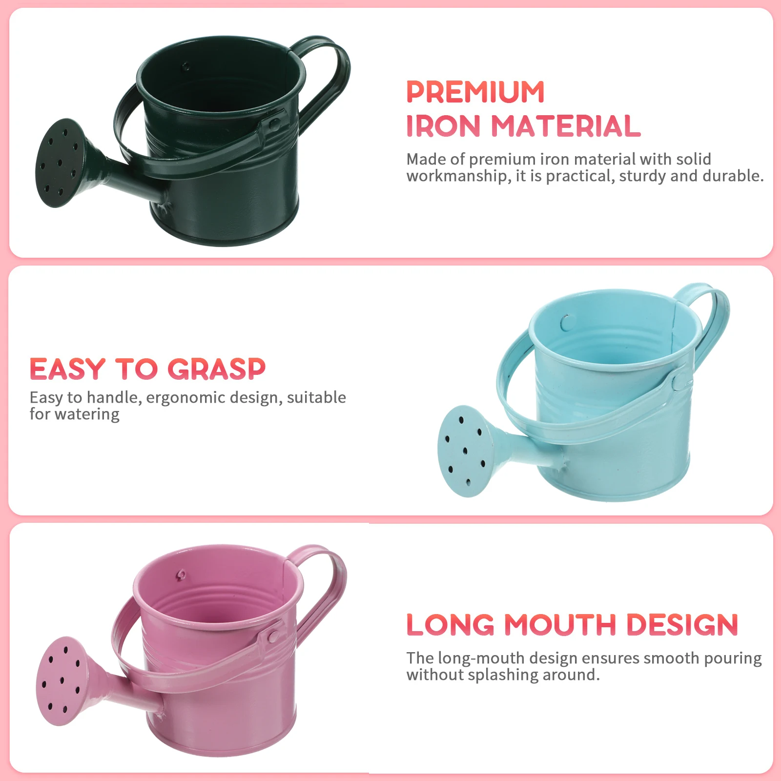 

5pcs Watering Can For Plants Durable Plastic Long Mouth Garden Home Pot Large Capacity Thick Base Leakproof Indoor Outdoor