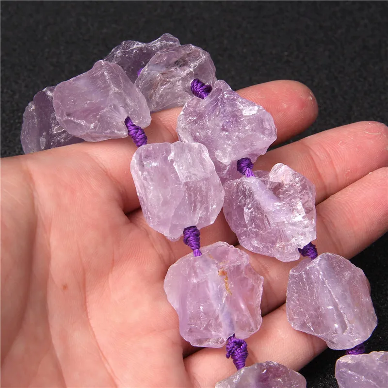 Natural Amethyst Irregular Healing Stone Purple Quartz Mineral Specimen Raw Crystal Loose Bead for DIY Jewelry Accessory 18-28MM