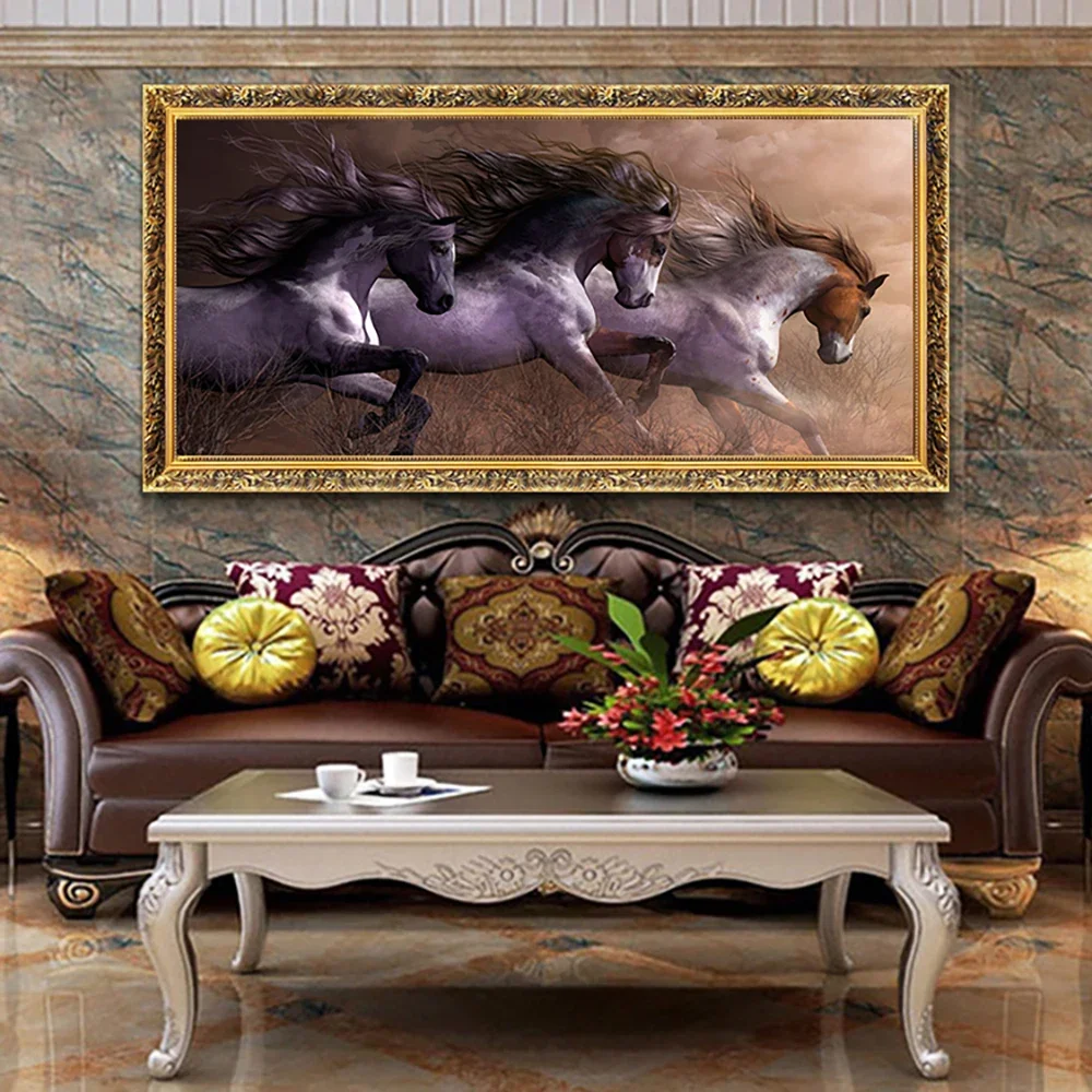 Modern Art The Galloping Horses Art Poster Boho Canvas Painting on The Wall Picture for Living Room Interior Painting Room Decor