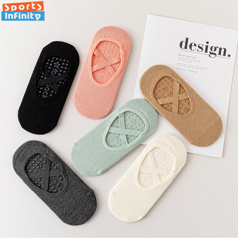 

Harajuku Yoga Socks women Professional Fitness Sports Cross Belt Pilates Socks Anti Slip Trampoline Floor Socks Designer Socks