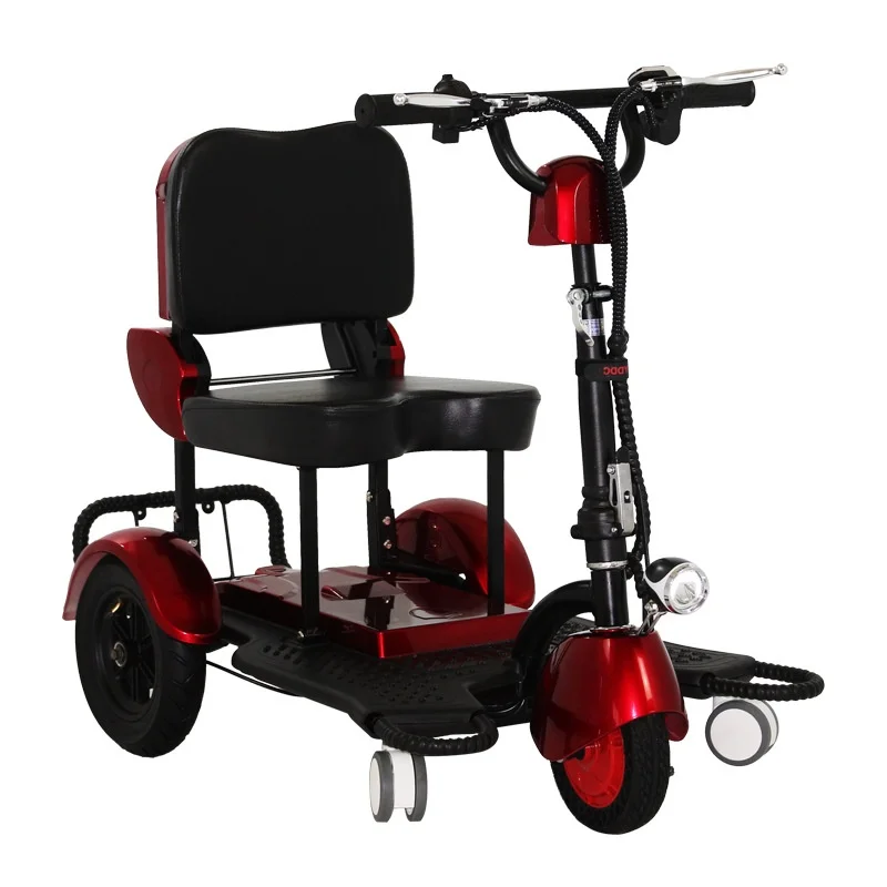 Folding Electric Tricycle for Elderly 300W 48V Portable Lightweight 3 Wheels Electric Single Scooter For Adults 10 Inch