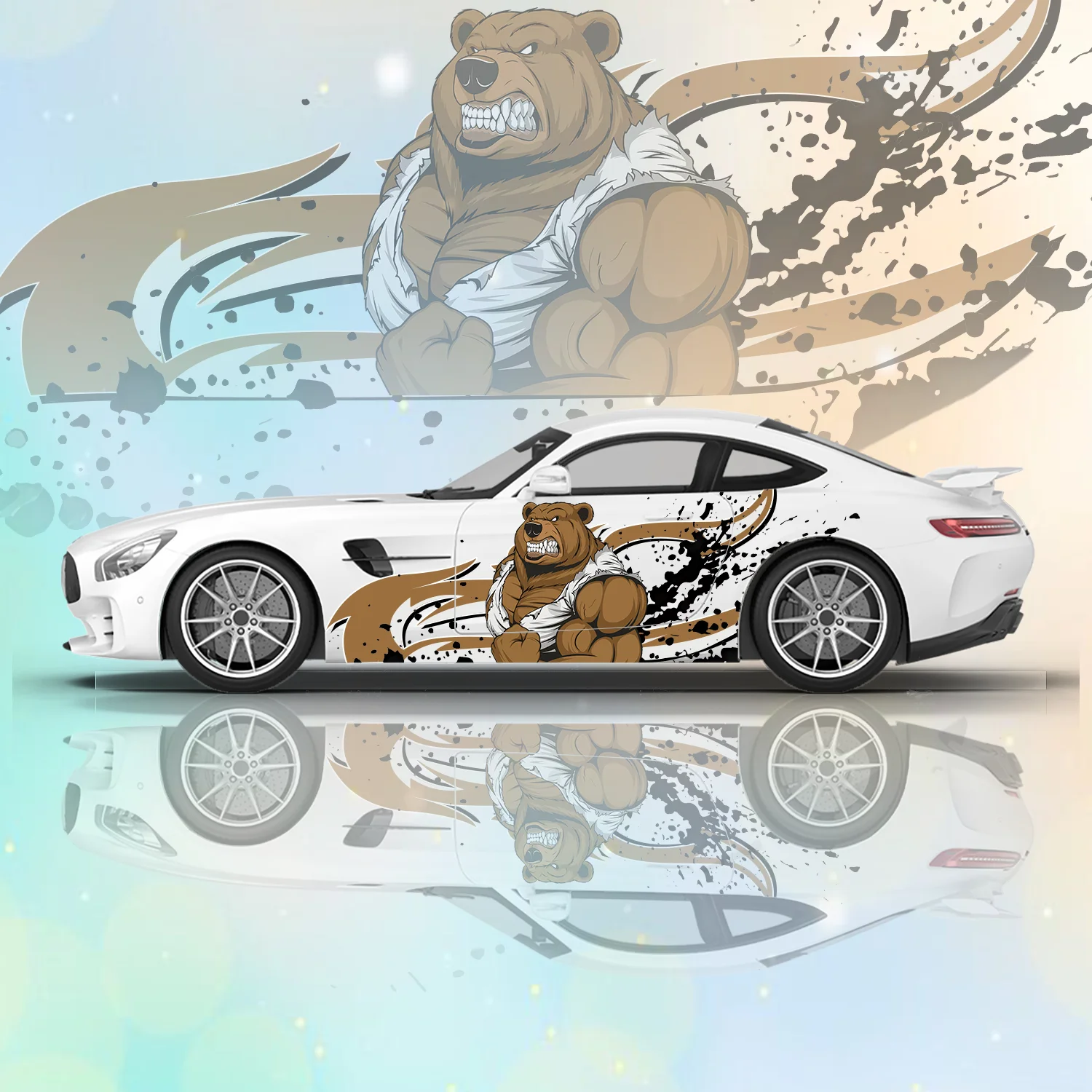 Animal Splashing Graffiti Car Side Sticker Vinyl Self-adhesive Paper Motorsport Paint Decal Suitable for Truck Suv Decoration