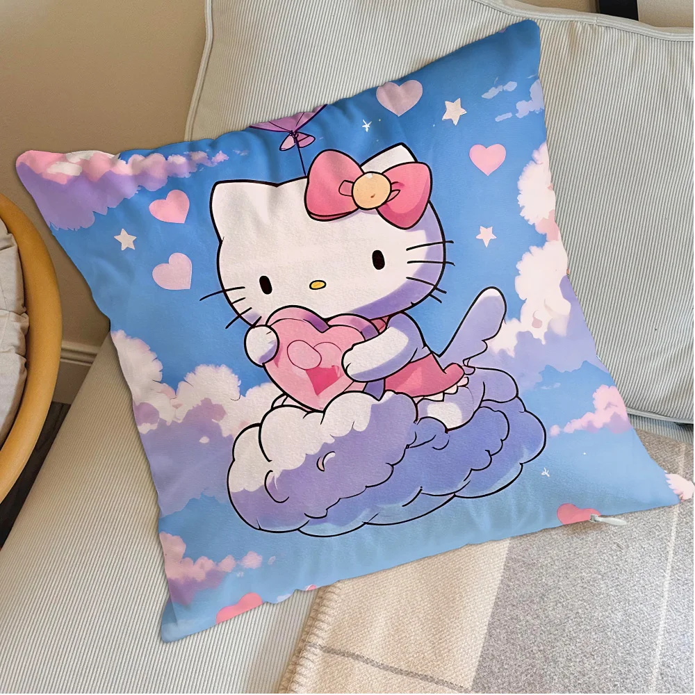 

Pink Christmas Cushion Covers Living Room Kawaii H-Hellokittyes Pillow Cases Decorative Cushions Cover for Sofa Sleeping Pillows