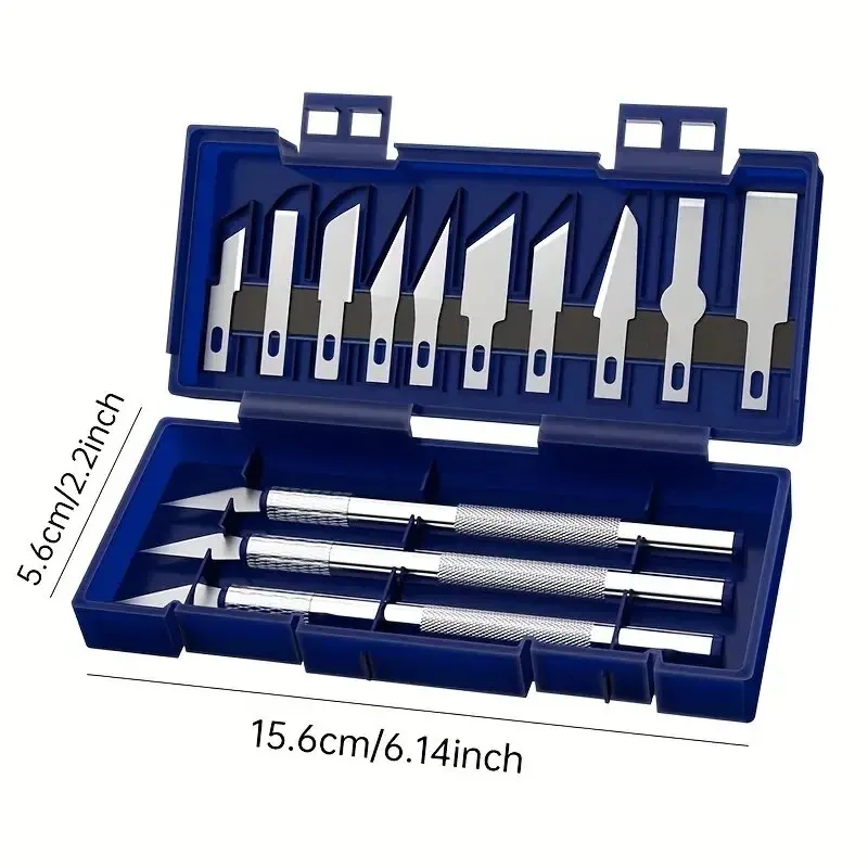 Kit de 13 herramientas de metal para tallar y cortar papel, antideslizante de precisión