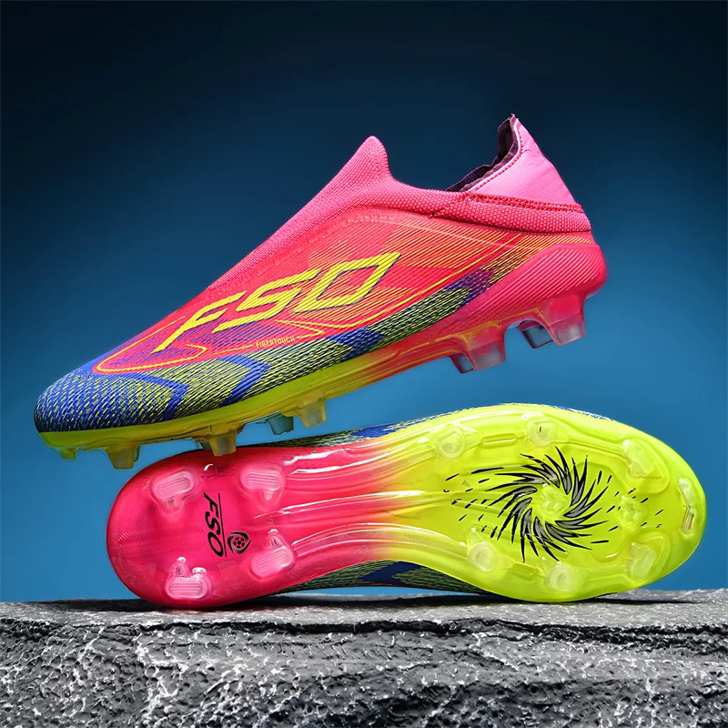 Neue Herren-Fußballschuhe, Gras, für Erwachsene, rutschfeste Fußballschuhe, ultraleicht, für den Innenbereich, rutschfest, für FG-Rasen, Futsal, bequem – Detail 28