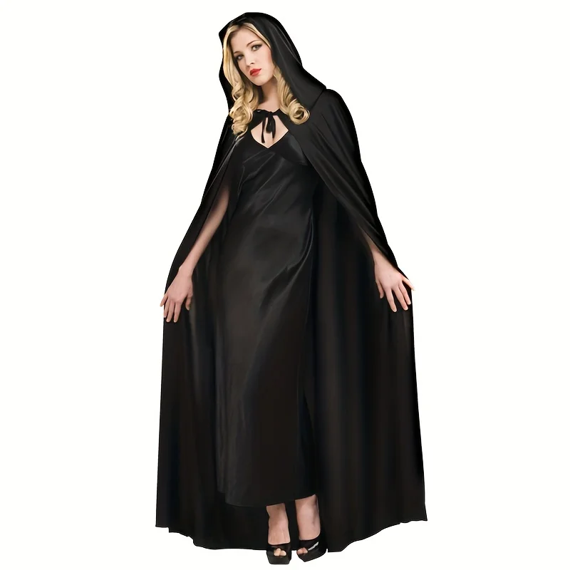 Dress up a cloak Full-length cape for both men and women, suitable for Halloween cosplay black death cape wizard robe horror