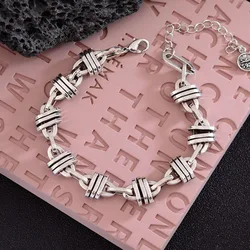 New Arrival Trendy Oval Design Retro Thai Silver Ladies Charm Bracelet Jewelry For Women Birthday Gifts No Fade