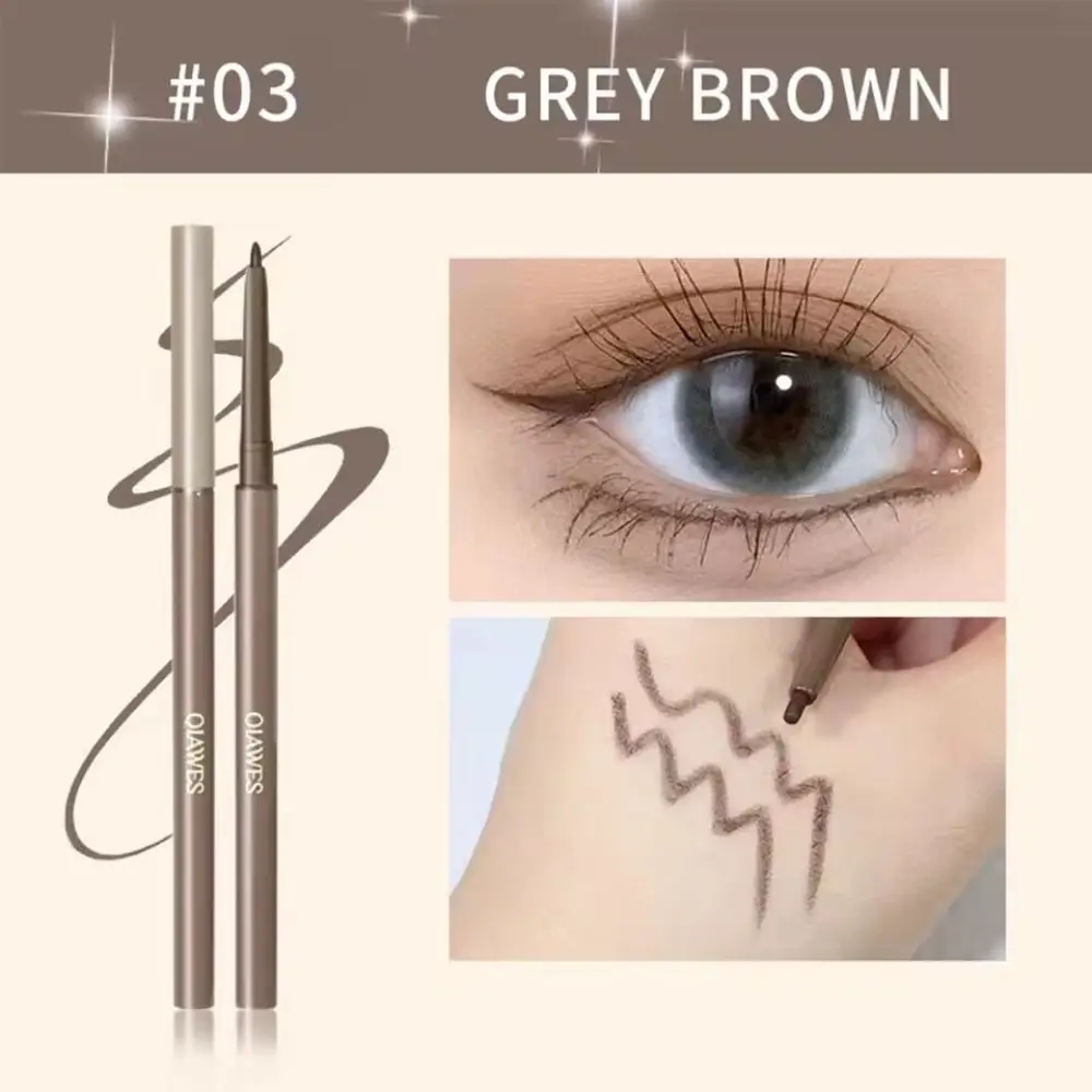 قلم تحديد عيون 2in1 عالي الجودة يدوم طويلاً مقاوم للماء قلم تحديد عيون أسود وبني غير ملطخ للمبتدئين #1