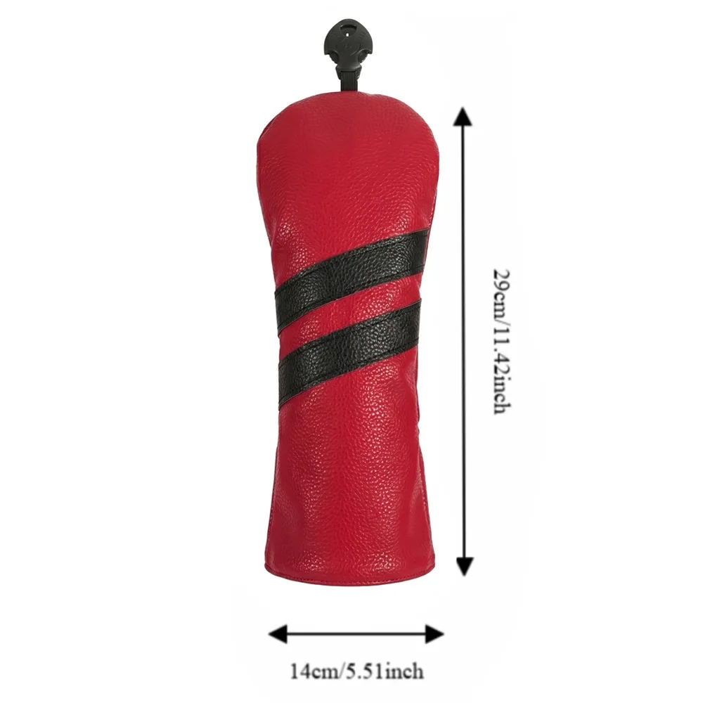 PU Leather Golf Headcover Lining Water Resistant Driver Cover Soft Durable Elastic Fit Club Head Cover Golf Course Outdoor