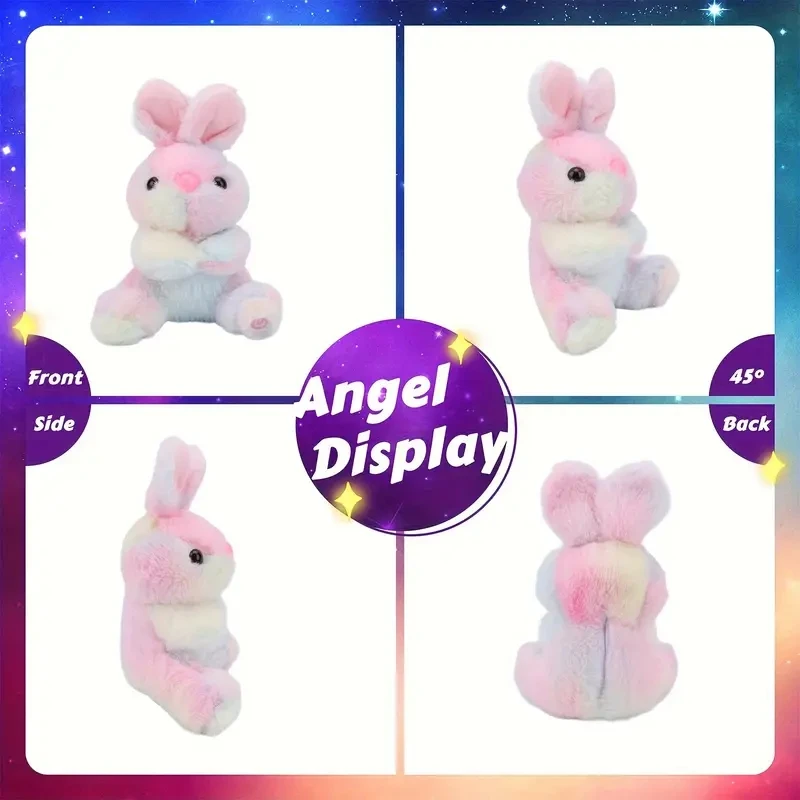 Peluche stellato che si illumina al buio, morbido poliestere, coniglio di peluche per bambini, regalo di Pasqua, camera da letto, giocattolo notturno decorativo